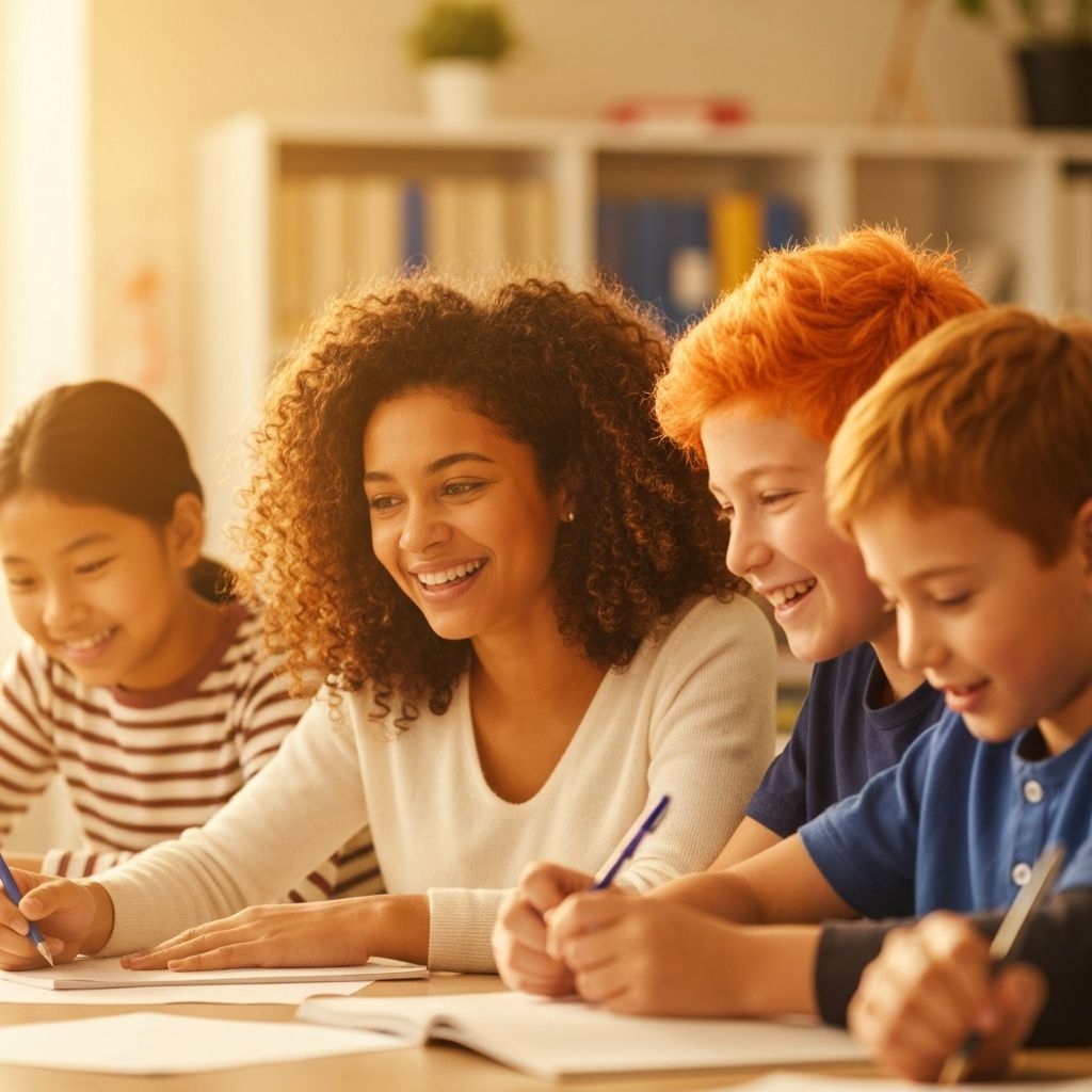 Children studying